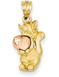 14k Two-Tone Gold Cat Charm
