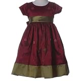 Infant Toddler Little Girls Christmas BURGUNDY Dress SWEA PEA & LILLI 12M-12