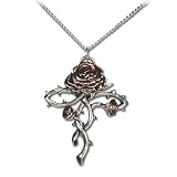 Rosy Croix Romantic Gothic Rose Cross Necklace