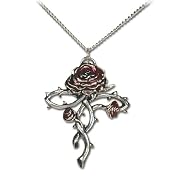 Rosy Croix Romantic Gothic Rose Cross Necklace