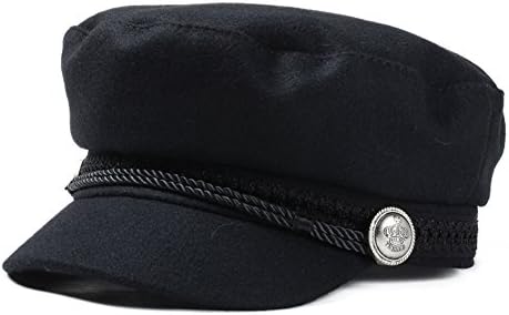 EXTREME LIFE Black Wool Newsboy Hat Fall Winter Fitted Army Militray Hats Beret Caps