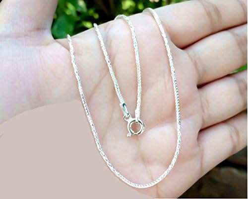 925 Stering Silver Foxtail Bali Braid Round Chain 1.2 mm. x 16" inch (40.5 cm.) Womens/Mens Necklace Silver Jewelry Thailand [Code : AA72]