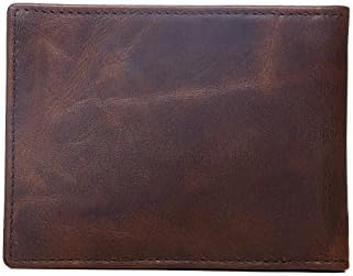 Ma Fang Genuine Leather Thin Card Case Wallet 6 Card Slots Compact Holder Case