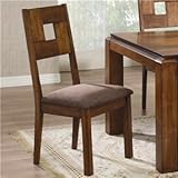 Set of 2 Dining Chairs with Paneled Back in Light Natural Finish