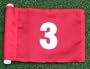 White Numbered - Red Jr. (8" L x 6" H ) Marker Flags For Golf & Putting Green Applications, #3