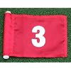 White Numbered - Red Jr. (8" L x 6" H ) Marker Flags For Golf & Putting Green Applications, #3