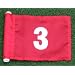 White Numbered - Red Jr. (8" L x 6" H ) Marker Flags For Golf & Putting Green Applications, #3