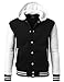 LE3NO Mens Varsity Baseball Bomber Jacket with Hoodie