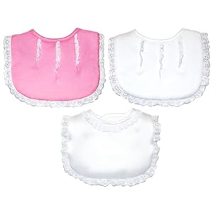 Fancy Lace Bibs, 3 Pack, Girl, Frenchie Mini Couture