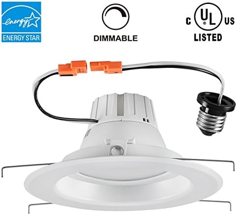 6inch 13Watt ENERGY STAR UL-Listed 1050LM(Equivalent 120W Halogen Bulb) Dimmable LED Recessed Lighting Retrofit Kit, 4000K Cool White LED Ceiling Light Fixture Recessed Downlight