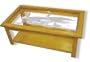 Oak Glass Top Coffee Table With Geese Etched Glass - Geese Coffee Table Furniture - Unique Geese Gift Ideas - Fully Assembled - 39" x 22" x 15" high