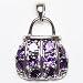 925 Sterling Silver Purse Pendants with inlaid Amethyst CZ