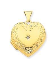 14k Gold Scroll Oval Locket