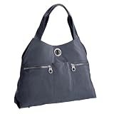 Milano Bagg Gold Hardware Crinkle Charcoal/Fuschia International Collection, MILS420CLFS