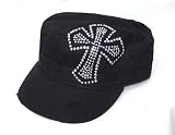41jwgJA308L. SL160  Vintage Crystal Huge Cross Black Rhinestone Hat Cap