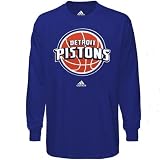 NBA adidas Detroit Pistons Blue Strike Force Long Sleeve T-shirt (X-Large)