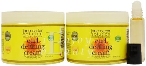 Jane Carter Curl Defining Cream 6oz "Pack of 2" (w/ Roll-on Body Oil)