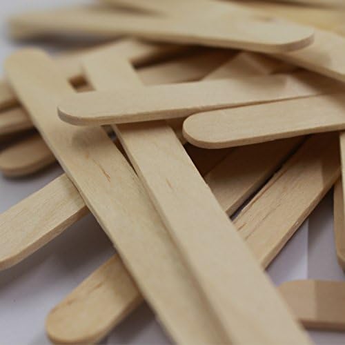 Voljee 200Pcs Natural Wooden Ice Cream Sticks Treat Sticks Freezer Pop Sticks, Wooden Sticks for Ice Cream Bars