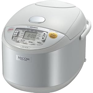 Zojirushi NS-YAC18 Umami Micom Rice Cooker and Warmer, Pearl White