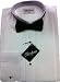 Elegant Men's Cufflink Convertible White Tuxedo Dress Shirt + Black Bowtie