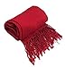 Relaxcos Attack on Titan Mikasa Ackerman Wine Red Cashmere Scarf Cosplay Costume