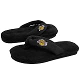 NBA Los Angeles Lakers Ladies Black Plush Thong Flip Flop Slippers (5/6)