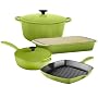 Le Creuset Classic Enameled Cast-Iron 6-Piece Cookware Set, Kiwi