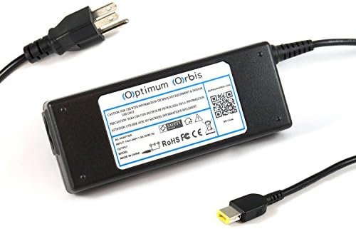 Optimum Orbis Ac Adapter for Lenovo Ideapad Flex 14, 15 20309; Thinkpad Helix 36984mu 36984su 36984uu 36984ru 36984lu; Thinkpad Carbon Ultrabook X1 3444cuu, 3444f9u 3444azu 3444b7u 3444g7u 3444b8u 3444f8u 344425u Laptop Power Supply Cord