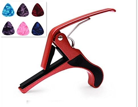 Guitar Picks Guitar Capo Quick Change Acoustic Guitar Accessories With free 6pcs Guitar Picks Red