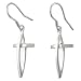 Sterling Silver Simple Cross Shepherds Hook Earrings