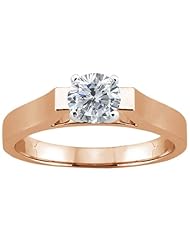 0.50 Ct Round H/I I1 Diamond 18K Rose Gold Solitaire Ring
