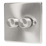 Satin Chrome 2 Gang 500 Watt Dimmer C356BCW