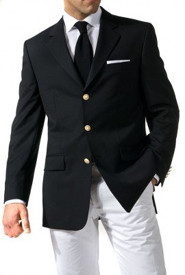 Club Sakko von Marcell Sanders. Schurwolle Super 140, Goldknöpfe. Schwarz