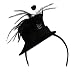 Black Mini Top Hat Cocktail Headband W/Feather image 2