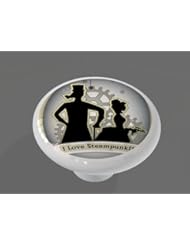Home Improvement: I Love Steampunk High Gloss Ceramic Drawer Knob - Gotham Decor LLC