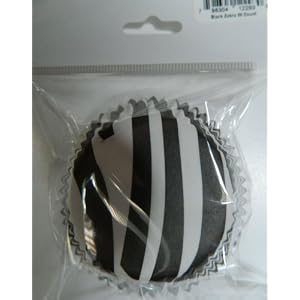 Black Zebra Cupcake Liners Baking Cups Standard Size 50 Count
