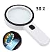 Handheld Magnifying Glass with Light Double-Layer Glass Lens for Reading