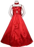 New Satin Diamond Rhinestone Dress ~ Flower Girl (6 Colors Available) 2 to 18 Girls