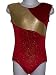 Leotard Red Velvet with Gold Swirl