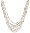 HinsonGayle DIVA Collection 7-Strand Handpicked Ultra-Iridescent White Circl&eacute; Baroque Cultured Pearl Necklace (Sterling Silver)