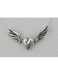 Give Your Heart Wings Necklace in Sterling Silver