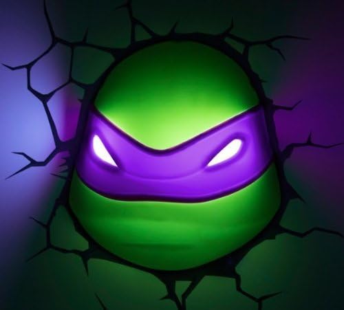 3D Deco Light ~~ Teenage Mutant Ninja Turtles / DONATELLO ~~ Looks like Donatello the Turtle has broken through the wall! ~~ Games Room / Kids Room