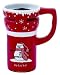 Kitchen & Housewares : Ceramic Travel Mug - Fun Holiday Saying - Ho! Ho! Ho!