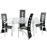 41jx6h%2BZbNL. SL160  Dining Room Furniture Set   60 Inch Medallion 5 Piece Set with Tuxedo Chairs   C22SA36BL