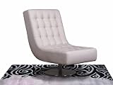 Diamond Sofa Jazz Swivel Armless Tufted Chair - White