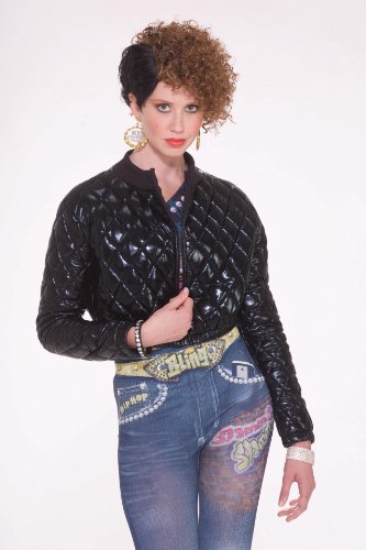 Womens STD (up to 14)- BLACK Hip Hop Quilted Jacket