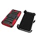 ZTE MAVEN CASE, Phonelicious For ZTE MAVEN / OVERTURE 2 / FANFARE Xtreme Heavy Duty Hybrid Armor Dual Layer Rhino Kickstand Belt Holster Clip Combo Rugged Case Tuff Robust + LCD Clear Screen Phone Protector Combo & Phonelicious Pen Stylus (RED EXTREME)