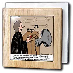 Sermon Count-Down Clock and Blast Horn - 6 Inch Tile Napkin Holder by 3dRose LLC