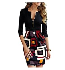 Short Colorblocking Slit General Print Polyester/Spandex Round Neck Bodycon Dress/Mini Dress 
