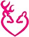 Deer Heart Browning Gun Logo- Car, Truck, Notebook, Vinyl Decal Sticker #2511 | Vinyl Color: Hot Pink
